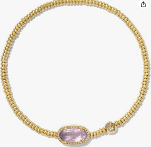 Kendra Scott Gold Grayson Stretch Bracelet In Amethyst