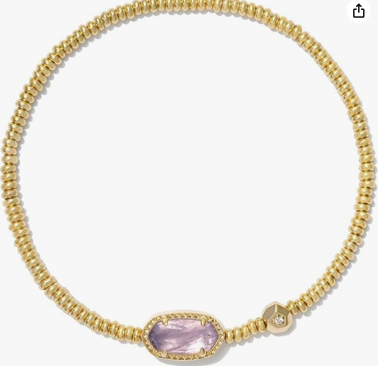 Kendra Scott Gold Grayson Stretch Bracelet In Amethyst