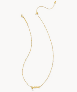 Kendra Scott Gold Mama Script Necklace with White Pearl