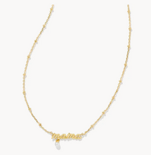 Load image into Gallery viewer, Kendra Scott Gold Mama Script Necklace with White Pearl
