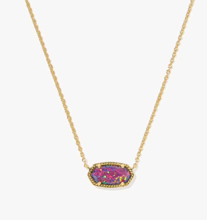 Kendra Scott Gold Necklace Dark Lavender Opal