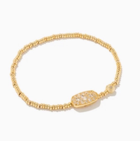 Grayson Crystal Stretch Bracelet Gold White Crystal