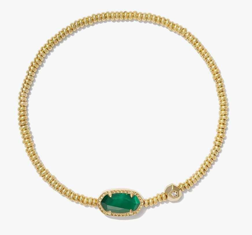 Kendra Scott Grayson Stretch Bracelet Gold Emerald Illusion