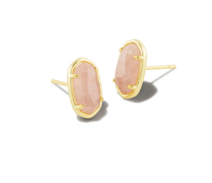 Kendra Scott Grayson Stud Earrings Rose Quartz Gold