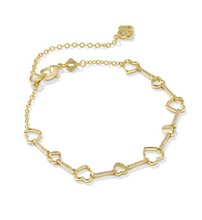 Load image into Gallery viewer, Kendra Scott Haisley Heart Bracelet White Crystal Gold or Silver
