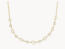 Load image into Gallery viewer, Kendra Scott Haisley Heart Strand Necklace White Crystal Gold or Silver
