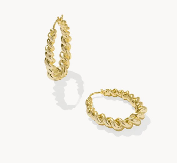 Kendra Scott Haisley Hoop Earrings Gold or Silver