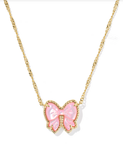 Kendra Scott Haley Bow Pendant Necklace Blush Mother of Pearl