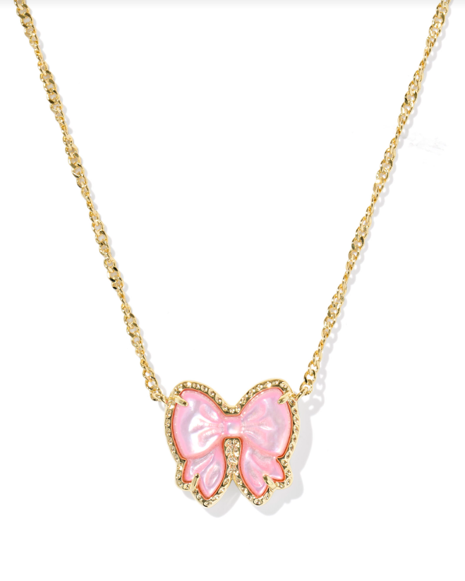 Kendra Scott Haley Bow Pendant Necklace Blush Mother of Pearl