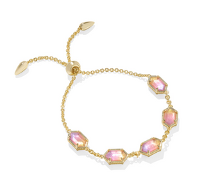 Kendra Scott Hallie Delicate Chain Bracelet Sunrise Watercolor in Gold or Silver