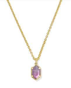 Kendra Scott Hallie Pendant Purple Watercolor Illusion Gold