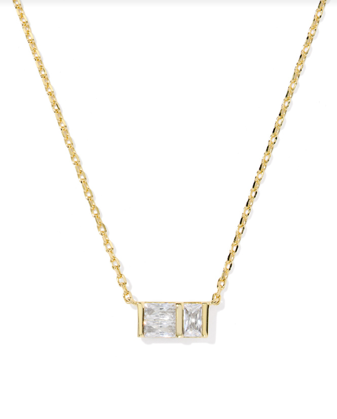 Kendra Scott Jamie Pendant Necklace White CZ