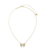 Load image into Gallery viewer, Kendra Scott Krista Bow Pendant Necklace White Mix in Gold or Silver
