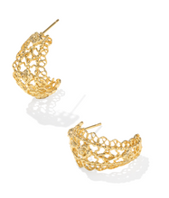 Load image into Gallery viewer, Kendra Scott Krista Lace Huggie Earrings Gold or Silver
