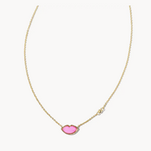 Load image into Gallery viewer, Kendra Scott Lips Pendant Necklace Hot Pink Mother of Pearl Gold or Silver
