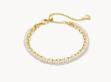 Load image into Gallery viewer, Kendra Scott Lolo Gold Multi Strand Bracelet White Pearl

