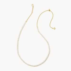Kendra Scott Lolo Gold White Pearl Strand Necklace