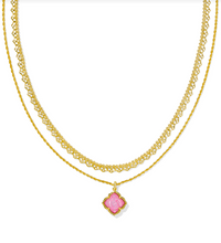 Load image into Gallery viewer, Kendra Scott Mallory Rose Multi Strand Necklace Blush Ivory Mother of Pearl
