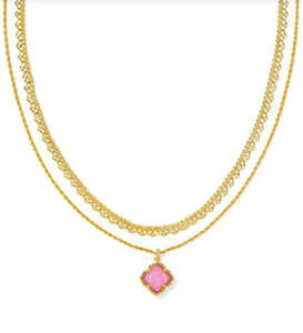 Kendra Scott Mallory Rose Multi Strand Necklace Blush Ivory Mother of Pearl