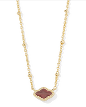 Load image into Gallery viewer, Kendra Scott Mini Abbie Pendant Necklace Cranberry Illusion Gold
