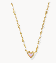 Load image into Gallery viewer, Kendra Scott Mini Ari Heart Necklace Bubblegum Pink Opal
