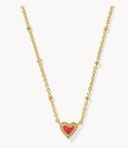 Kendra Scott Mini Ari Heart Necklace Red Kyocera