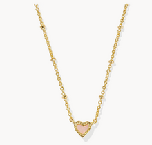 Load image into Gallery viewer, Kendra Scott Mini Ari Heart Necklace Rose Quartz
