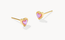 Load image into Gallery viewer, Kendra Scott Mini Ari Heart Stud Earrings Bubblegum Pink Opal
