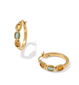 Kendra Scott Mini Elisa Hoop Earring Gold Multi Mix