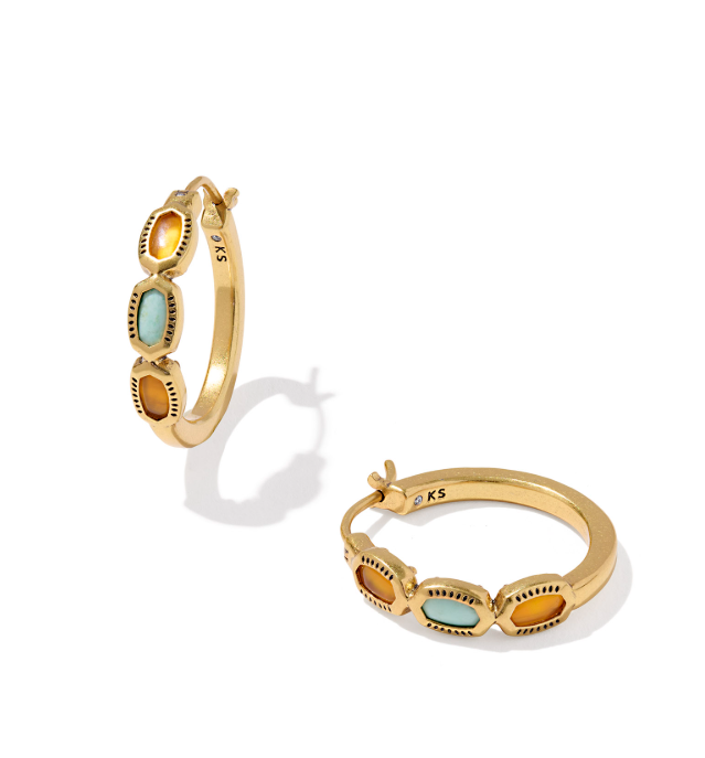 Kendra Scott Mini Elisa Hoop Earring Gold Multi Mix