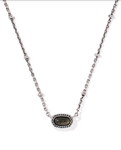 Load image into Gallery viewer, Kendra Scott Mini Elisa Satellite Necklace Silver Golden Obsidian
