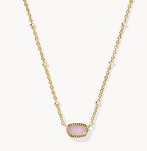 Load image into Gallery viewer, Kendra Scott Mini Elisa Satellite Pendant Necklace Gold Amethyst
