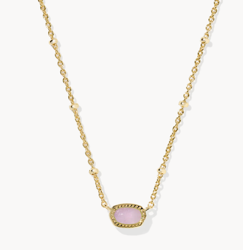 Kendra Scott Mini Elisa Satellite Pendant Necklace Gold Amethyst