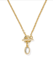 Load image into Gallery viewer, Kendra Scott Mini Elisa Toggle Pendant Necklace Gold Ivory Mother of Pearl
