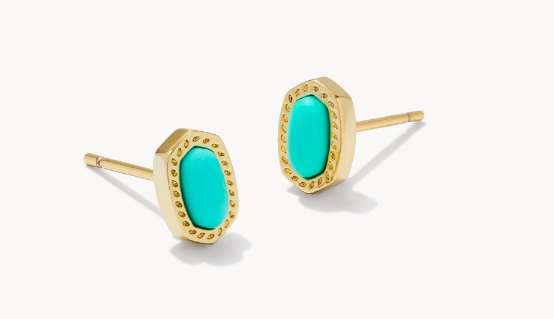 Kendra Scott Mini Ellie Studs in Gold Mint Magnesite