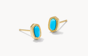 Kendra Scott Mini Ellie Studs in Gold Turquoise Magnesite