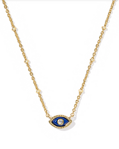 Kendra Scott Mini Eye Short Pendant Necklace Gold Dark Blue Magnesite