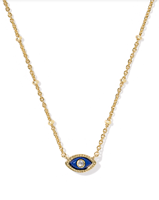 Kendra Scott Mini Eye Short Pendant Necklace Gold Dark Blue Magnesite