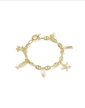 Load image into Gallery viewer, Kendra Scott Parker Charm Bracelet Gold Pearls
