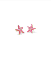 Load image into Gallery viewer, Kendra Scott Parker Starfish Stud Gold Bright Pink Mother of Pearl
