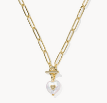 Load image into Gallery viewer, Kendra Scott Sasha Gold Heart Pendant Necklace Pearl
