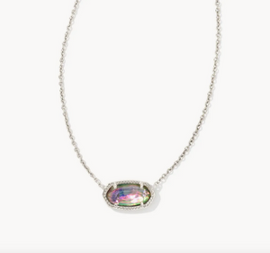 Kendra Scott Silver Elisa Necklace In Lilac Abalone