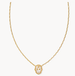 Kendra Scott Skeleton Short Pendant Necklace Gold Ivory Mother of Pearl