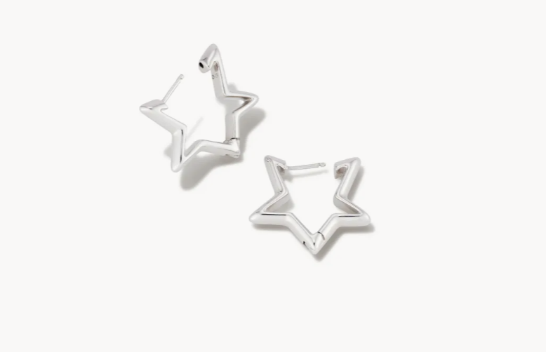 Kendra Scott Star Huggie Earrings Silver