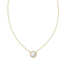 Load image into Gallery viewer, Kendra Scott Volleyball Pendant Necklace White Mother of Pearl in Gold or Silver
