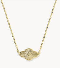 Load image into Gallery viewer, Kendra Scott Abbie Medallion Gold Short Pendant Necklace - Abalone sea green mix
