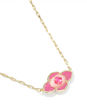 Load image into Gallery viewer, Kendra Scott Abbie Medallion Pendant Necklace Gold Hot Pink Mix
