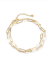 Load image into Gallery viewer, Kendra Scott Ainsley Convertible Chain Necklace Gold - White Enamel
