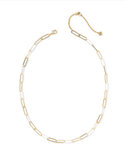 Load image into Gallery viewer, Kendra Scott Ainsley Convertible Chain Necklace Gold - White Enamel

