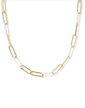 Load image into Gallery viewer, Kendra Scott Ainsley Convertible Chain Necklace Gold - White Enamel

